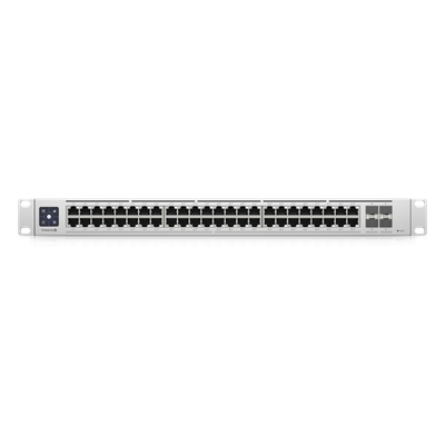 UBIQUITI - Switch PoE Administrable Capa 3 / 48 Puertos 2.5GbE RJ45 PoE+ / 4 Puertos 10G SFP+ / 720W PoE Total / Pantalla Táctil 1.3" / 320 Gbps