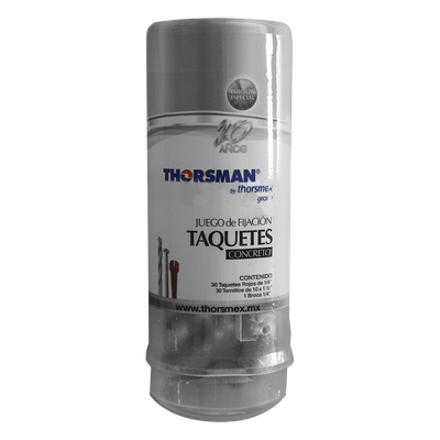 THORSMAN - Kit de Fijación para Concreto / Doble Expansión Multidireccional / Carga 60 kg / 30 Taquetes 1/4" / Rango Térmico -50°C a +80°C
