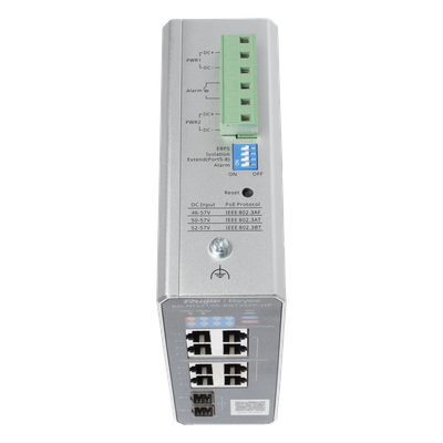 RUIJIE - Switch Industrial PoE+ / 8 Puertos Gigabit / 1 PoE++ 60W / 7 PoE+ 30W / 2 SFP Uplink / 300W Total / Capacidad 20 Gbps / Layer 2