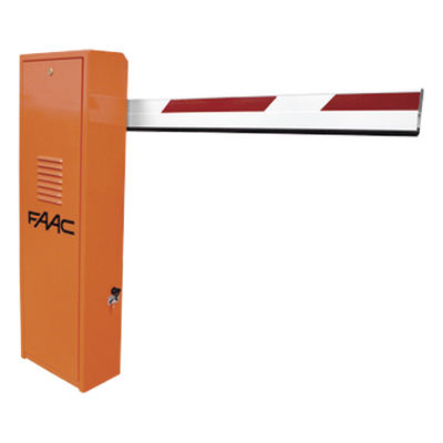 FAAC - Barrera Vehicular Hidráulica / Uso Intensivo Continuo / 2 Millones de Ciclos / Brazo 3.8 m (12.5 ft) / Apertura 3 s / IP44 / 220 VAC