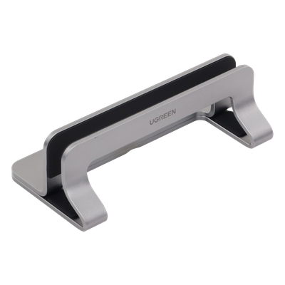 UGREEN - Soporte Vertical para Laptop / Ajustable 12-26 mm / Aluminio y Silicona / Hasta 15.6 pulgadas / Base Antideslizante / Color Plata