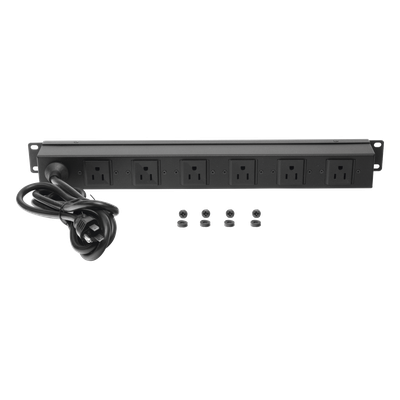 THORSMAN - Tomacorriente multiple horizontal para rack de 19in, 6 contactos (THE0040092001001)