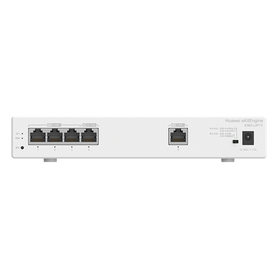 HUAWEI - Router Multi-Servicio / 1 Puerto GE WAN / 4 Puertos GE LAN PoE+ / 802.3af/at 50 W / Switching 8 Gbps / Controlador 32 APs / 150 Clientes / Gestión Nube Gratuita