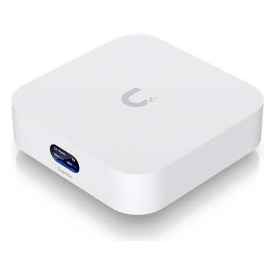 UBIQUITI - Cloud Gateway Compacto / WiFi 6 / Cobertura 140 m² (1500 ft²) / 50 Dispositivos / 2.4 Gbps / 2 Puertos GbE