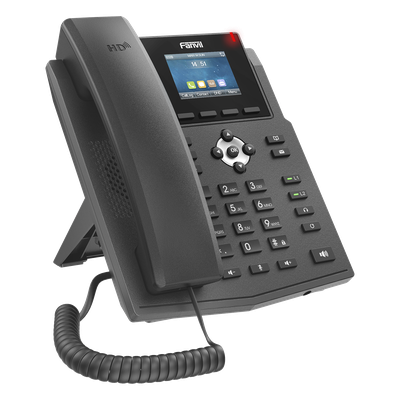FANVIL - Teléfono IP / 4 Líneas SIP / Pantalla LCD 2.4" Color / PoE / Audio HD / Conferencia 6 Participantes
