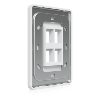 UBIQUITI - Placa Keystone / 4 Puertos / Superficie Pintable / Montaje 1-Gang / Paquete 4 Piezas