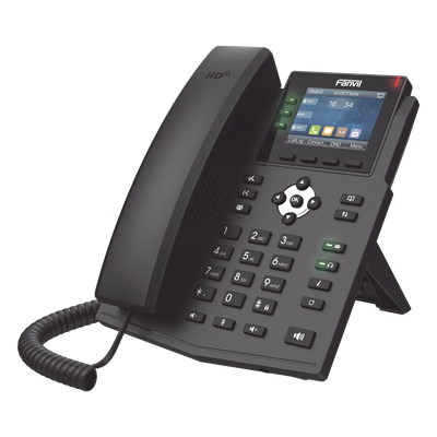 FANVIL - Teléfono IP / 6 Líneas SIP / Pantalla LCD Color 2.8" / Audio HD / Conferencia 3 Vías / Puertos Gigabit / PoE 802.3af