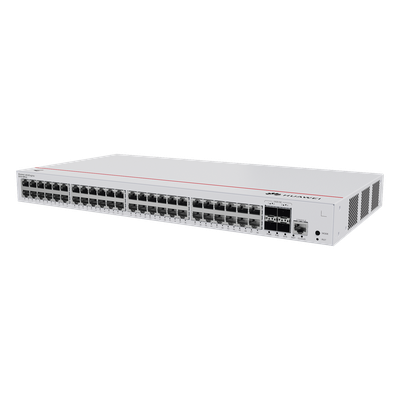 HUAWEI - Switch PoE Administrable Capa 3 / 48 Puertos Gigabit PoE / 4 Uplink 10GE SFP+ / PoE Perpetuo / 380W / iStack / ERPS