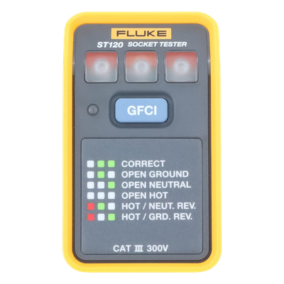 FLUKE - Probador de Tomacorriente / Identificación de 6 Estados de Cableado / LEDs de Alto Brillo / Prueba GFCI / CAT III 300V