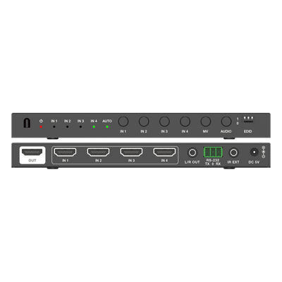 EPCOM PROAUDIO - Multivisor HDMI / 4 Entradas x 1 Salida / 4K@30Hz / Vista Cuádruple / Control IR / HDCP 1.4