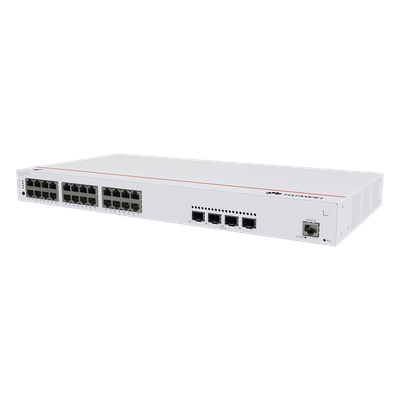 HUAWEI - Switch Administrable PoE Capa 3 / 24 Puertos Gigabit PoE / 4 Puertos 10GE SFP+ / 128 Gbps / PoE 400W / iStack / ERPS