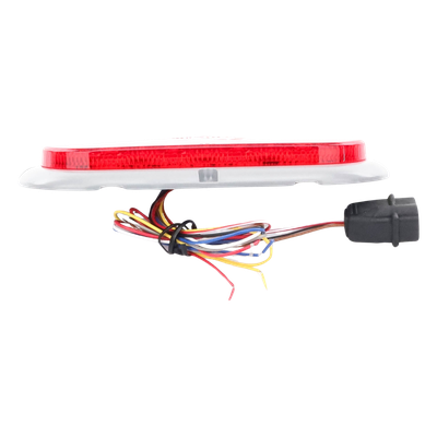 ECCO - Luz LED Ovalada Trasera / 18 LED / Rojo/Blanco/Ámbar / 7.5 Pulgadas / 69 Patrones de Destello / IP67 / 12-24 V / Perfil Bajo