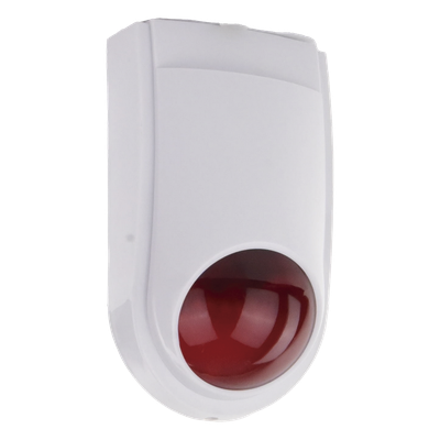 SFIRE - Sirena Estrobo / 110 dB / 12 VCC / Estrobo Rojo Integrado / Interior y Exterior