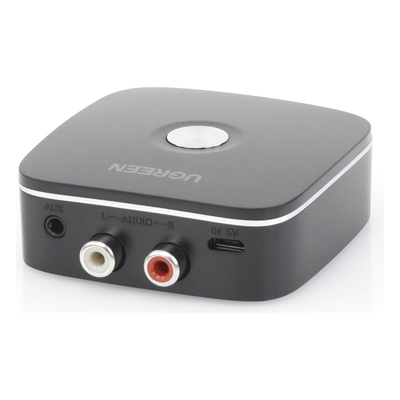 UGREEN - Receptor de Audio Bluetooth / Bluetooth 5.0 con EDR / Salida Dual 3.5mm y RCA / Alcance 10 m (32.8 ft) / 8 Horas de Batería / Reconexión Automática