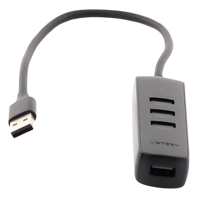 UGREEN - HUB USB-A 3.0 / 4 Puertos USB-A 3.0 5Gbps / Cable 25 cm (0.82 pies) / Alimentación USB-C / Indicador LED / Diseño Ultra Delgado
