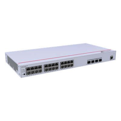 HUAWEI - Switch Capa 3 Administrable / 24 Puertos Gigabit PoE / 4 SFP Uplink / 56 Gbps / PoE Perpetuo 400W / iStack