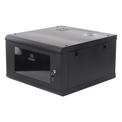 LINKEDPRO - Gabinete de Pared / 6U / 19 in / 635 mm (2.08 ft) Profundidad / Cristal Templado / Acero Calibre 18 / 100 kg Carga