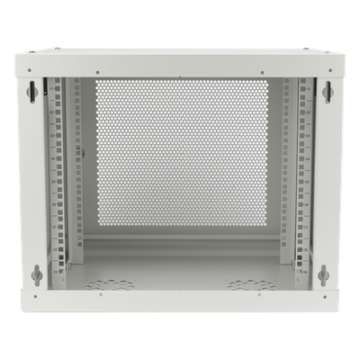 LINKEDPRO - Gabinete de Pared / 9U / Profundidad 455 mm / Puerta Perforada / Carga 80 kg / Acero Reforzado / Color Blanco