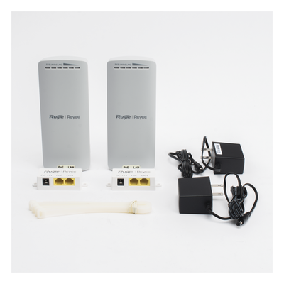 RUIJIE - Kit Enlace Inalámbrico / 2.4 GHz / 300 Mbps / Alcance 500 m (1640 ft) / IP55 / 2x2 MU-MIMO / Dual LAN