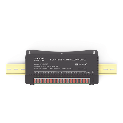 EPCOM POWERLINE - Fuente de Poder para 16 Cámaras / Salida Ajustable 12/13.5/15 Vcc / 16 A / 200 W / Montaje en Pared / Operación -20°C a 70°C