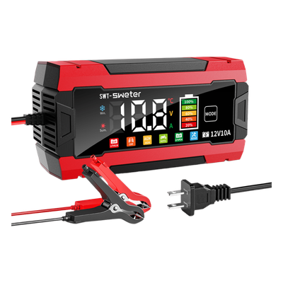 EPCOM POWERLINE - Cargador Inteligente Automático / 3 Etapas / 12V 10A / 6 Modos de Batería / LCD / Entrada 100-240V
