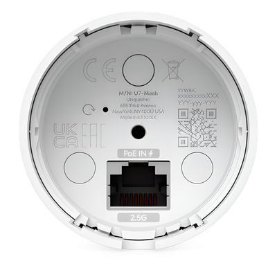 UBIQUITI - Punto de Acceso WiFi 7 / Dual Band / Uplink 2.5 GbE / Cobertura 140 m² (1,500 ft²) / 200+ Clientes / IPX6 / Mesh