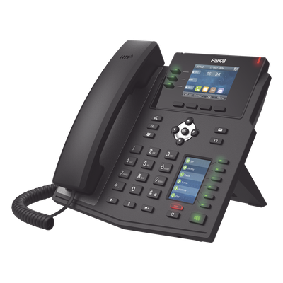 FANVIL - Teléfono IP Empresarial / 12 Líneas SIP / Pantalla Dual Color / 30 Teclas DSS/BLF / Gigabit PoE / Audio HD Opus