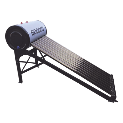EPCOM - Calentador Solar de Agua / 90 Litros / 9 Tubos de Vacío / Baja Presión / Resistencia Granizo 25 mm (0.98 in) / Termotanque Inoxidable Grado Alimenticio