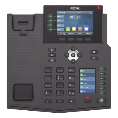 FANVIL - Teléfono IP Empresarial / 16 Líneas SIP / Pantalla LCD 3.5