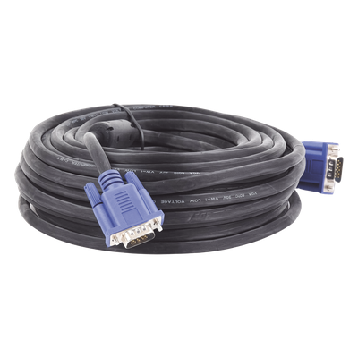 EPCOM POWERLINE - Cable Extensor VGA / 15 m (49.2 ft) / Full HD 1920x1080p / Conector HD15 Macho a Macho / Blindaje Aluminio y Malla Trenzada / CCTV y Videovigilancia