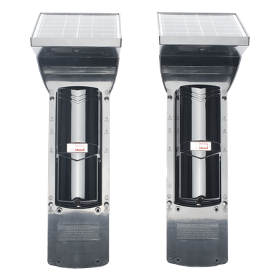 SFIRE - Detector Fotoelectrico Solar / 2 Rayos Infrarrojos / 60 m (196.9 ft) Exterior / 120 m (393.7 ft) Interior / Panel Solar Integrado / Batería 4,000 mAh / IP65