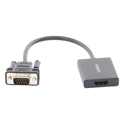 UGREEN - Adaptador VGA a HDMI / 1080P@60Hz / Audio 3.5mm / USB-C 5V / Cable 15cm (5.91 pulgadas) / 28AWG