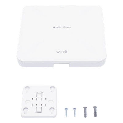 RUIJIE - Punto de Acceso Mesh / Wi-Fi 6 / 802.11ax MU-MIMO 4x4 / 3.2 Gbps / 512 Usuarios / Doble Banda 2.4 y 5 GHz / Montaje Techo o Pared