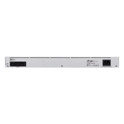 UBIQUITI - Switch PoE administrado / 24 puertos Gigabit / 2 SFP+ 10G / 400W / Capa 3 / Sin ventiladores / 1U rack