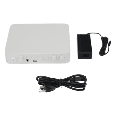 HIKVISION - Amplificador de Audio / 2 Canales / 30 W por Canal / Bluetooth / USB / RCA / Micrófono / Cobertura 30 m (98.4 ft)