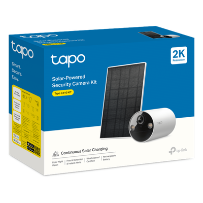 TP-LINK - Kit Cámara Solar IP / 2K 3MP / Visión Nocturna Color / Batería 6400 mAh 180 Días / IP65 / Detección IA Personas / Audio Bidireccional