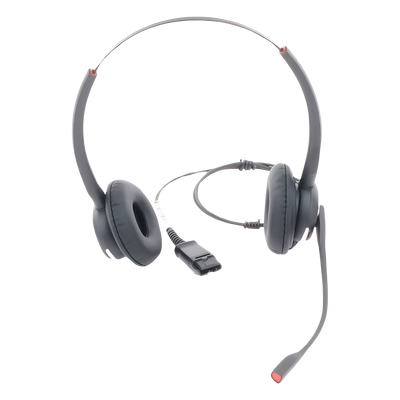 FANVIL - Diadema binaudal (duo) con tecnología antishock para teléfonos IP FANVIL y Polycom con micrófono de cancelación de ruido, larga durabilidad