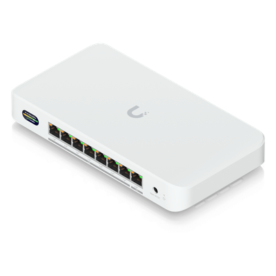 UBIQUITI - Switch PoE+ / 8 Puertos Multi-Gig / 1 x 10 GbE y 7 x 2.5 GbE / Wi-Fi 7 / 6 GHz / 30 W por Puerto / Compacto