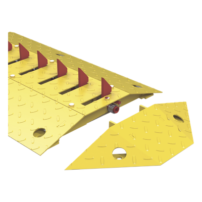 ACCESSPRO - Bisel final para sección de picos ponchallantas / Acero robusto / Diseño modular / Picos retráctiles / Resistente a condiciones extremas