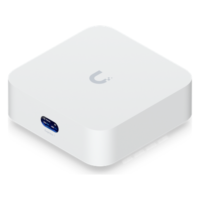 UBIQUITI - Cloud Gateway Compacto / Wi-Fi 7 / 6 Transmisiones Espaciales / 6 GHz / 10GbE WAN / 2.5GbE LAN / Cobertura 160 m² (1,750 ft²)