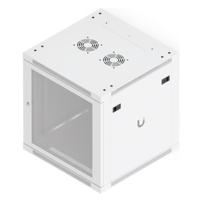 UBIQUITI - Gabinete Rack 12U / Montaje en Pared / Profundidad Ajustable 448-508 mm / Capacidad 80 kg / Ventilación Integrada / Puerta Perforada