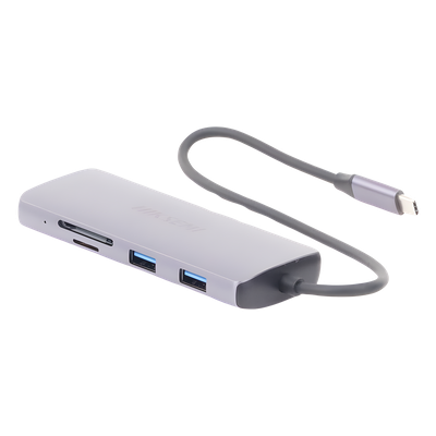 HIKSEMI BY HIKVISION - Hub USB-C 8 en 1 / HDMI 4K@30Hz / 3x USB 3.0 5 Gbps / Lector SD + Micro SD / PD 100W / Aluminio 112 mm (4.4 in)