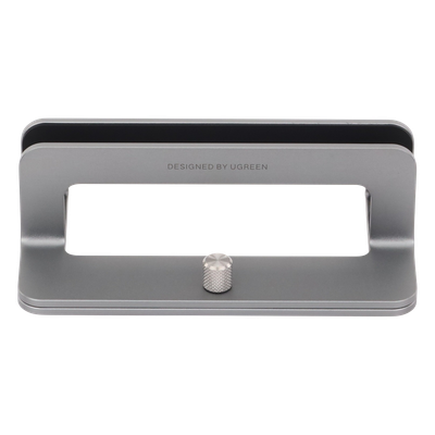 UGREEN - Soporte Vertical para Laptop / Ajustable 12-26 mm / Aluminio y Silicona / Hasta 15.6 pulgadas / Base Antideslizante / Color Plata
