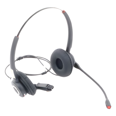 FANVIL - Diadema binaudal (duo) con tecnología antishock para teléfonos IP FANVIL y Polycom con micrófono de cancelación de ruido, larga durabilidad