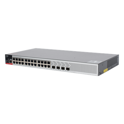 RUIJIE - Switch PoE+ / 24 Puertos Gigabit / 4 Uplink SFP 2.5G / 370W PoE / 68 Gbps / 10 kV Surge / 1.72 in