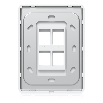 UBIQUITI - Placa Keystone / 4 Puertos / Superficie Pintable / Montaje 1-Gang / Paquete 4 Piezas