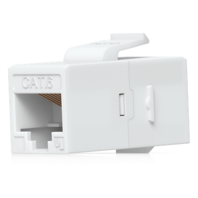 UBIQUITI - Acoplador Keystone / Cat6 Pass-Through / 10 Gbps / PoE / Snap-In / Paquete 12 Unidades