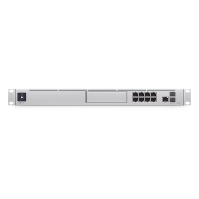 UBIQUITI - Gateway Cloud 10G / Rack 1U / Dual WAN 10G SFP+ y 2.5G RJ45 / Switch PoE 8 Puertos / PoE+ 180W / IDS/IPS 3.5 Gbps / SSD 128 GB / Pantalla Táctil 1.3'