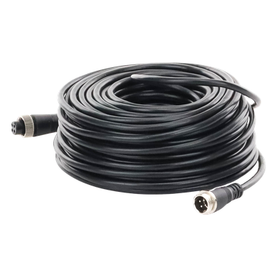 ECCO - Cable de Extensión para Cámara de Vehículo Industrial / 20 m (65 ft) / 4 Pines / Conexión Roscada / HD en Baja Luz