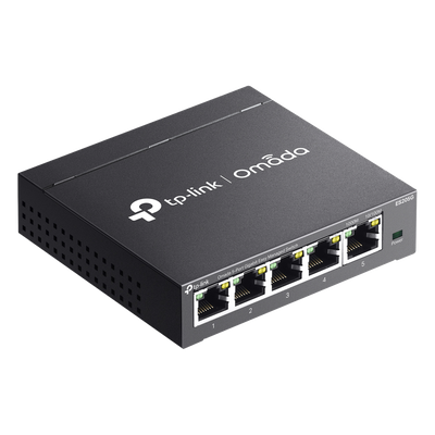 TP-LINK - Switch Gestionado SDN / 5 Puertos Gigabit / 10 Gbps Capacidad Switching / 7.4 Mpps Forwarding Rate / Fanless / VLAN 802.1Q / QoS 8 Colas